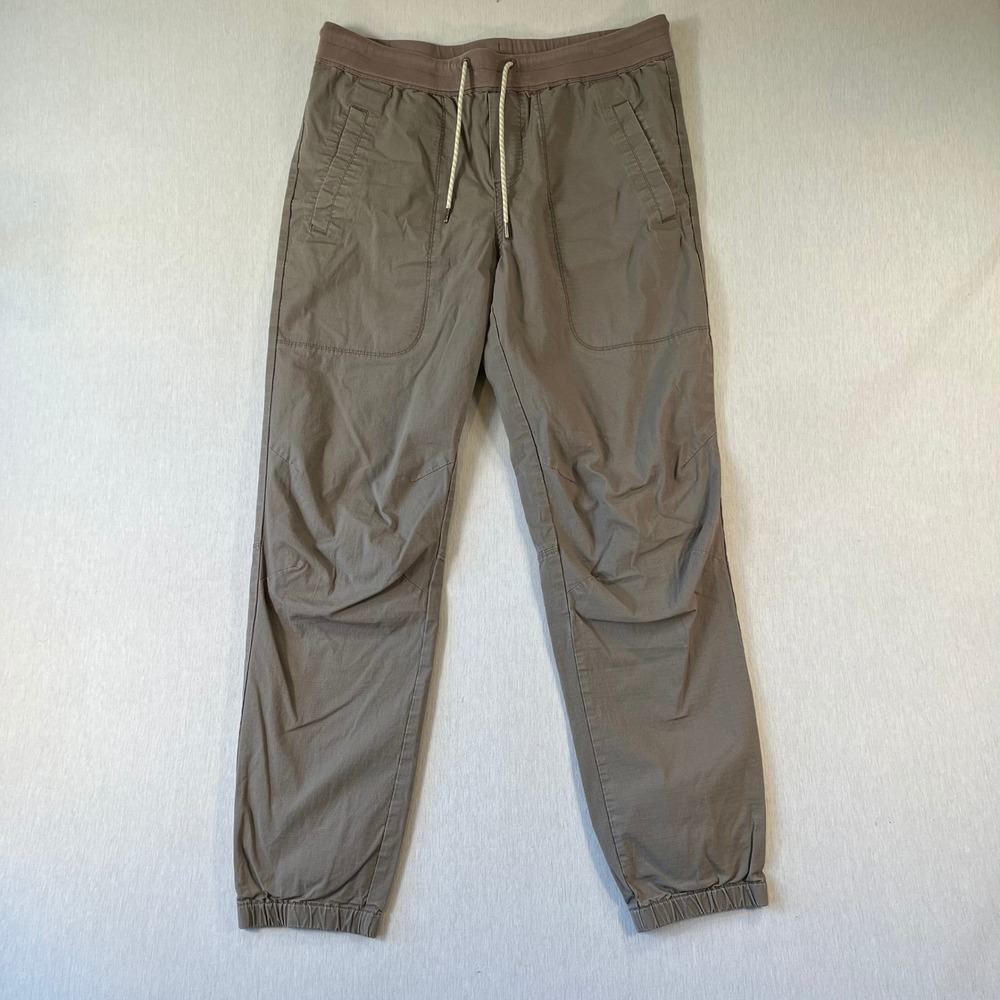Vuori Ripstop Jogger Mens Large Dark Khaki Organic Cotton Stretch Pants V434